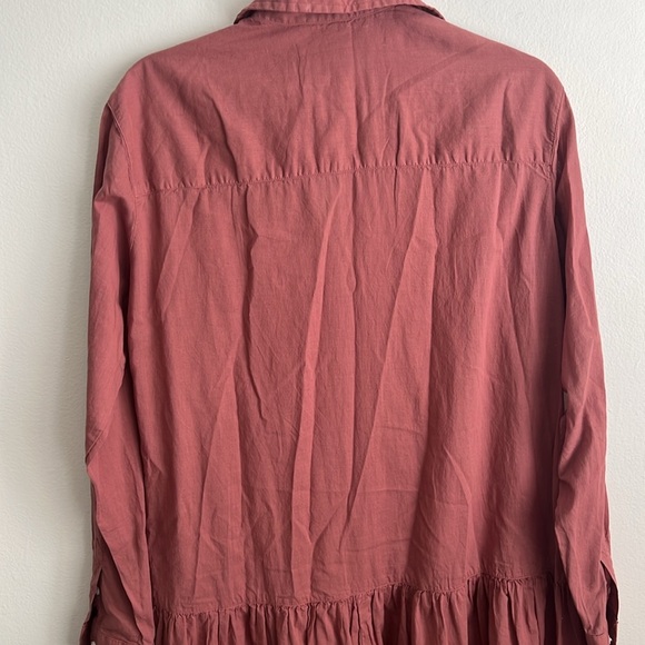 Frank & Eileen Grayson The Changemaker Pink Drop Waist Shirt Dress Red Small - Picture 10 of 10
